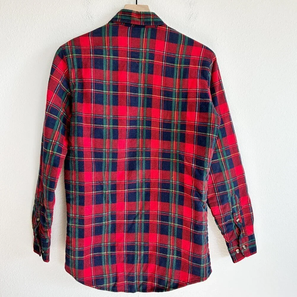 Vintage Northwest Territory Shacket Red Plaid Flannel Quilt Lined Chore